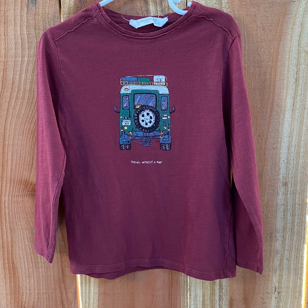 MANGO Printed Cotton T-Shirt Travel without a map